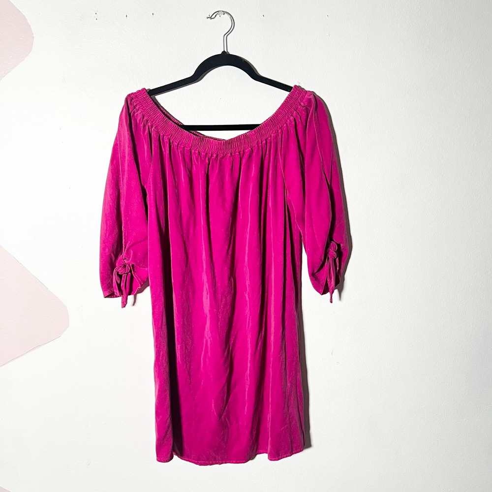 Maven West Dress Medium Pink Off Shoulder Tencel Luxury